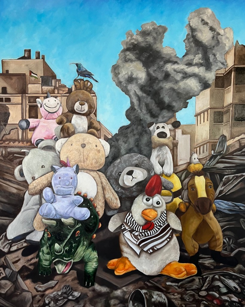 "Ce ne sont pas des jouets"/ huile sur toile/ 100 x 81 cm